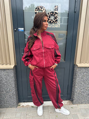 2 delig joggingset Baseball bordeaux