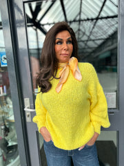 Gebreide trui "Knitted" Geel