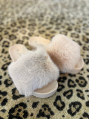 fake fur slippers "Annie" Beige