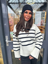 Trui “Schipper” zwart/wit