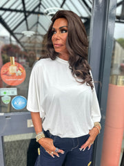 Top "Wide" vleermuismouw offwhite