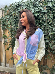 Blouse Streep roze/geel