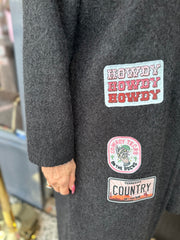 Jas met sjaal “Howdy” zwart