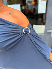 Lange jurk gesp "Stacey" Donkerblauw
