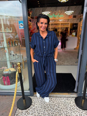 2 delig set "Strepen" blauw