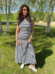 Streepjurk “swing” Navy