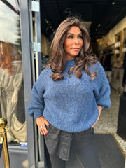 Trui "Knitted" Jeansblauw