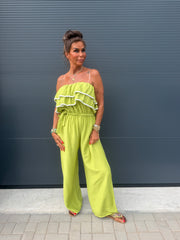 Strapless Jumpsuit "Venezuela" olijfgroen