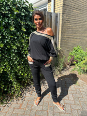 Tweedelig pak "Golden edge" zwart