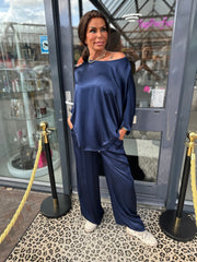 2 delig set zijde "Fits" Navy