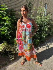 Jurk "big dream” roze / rood