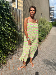 Hydrofiele jurk multicolor groen
