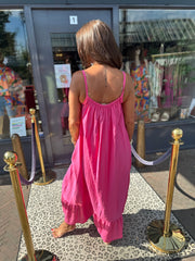 Lange Viscose jurk "Emily" fuchsia
