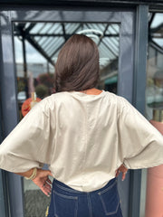 Top "Wide" vleermuismouw beige