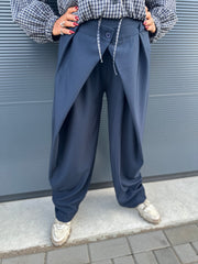 Plooien Pantalon ballon wide Navy