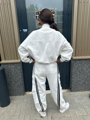 2 delig joggingset Baseball wit