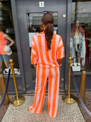 2 delig set "Soleil" Zalm/Oranje