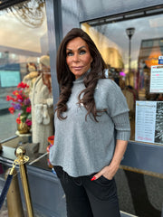 Vleermuis top met col "Grijs"