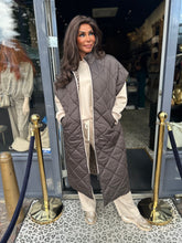 lange bodywarmer "Jones" Donkerbruin/panter