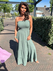 Strapless hydrofiele jurk "Party" legergroen