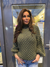 Gebreide trui “Colour” met col donkergroen