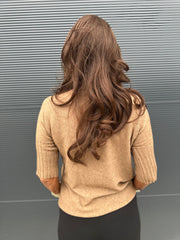 top met col "raglang mouw" camel