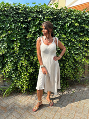 Linnen jurk Ribbon beige
