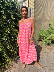 Hydrofiele jurk multicolor roze