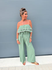 Strapless Jumpsuit "Venezuela" legergroen