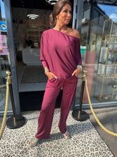 tweedelig set travel stof bordeaux