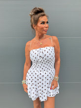 Playsuit kort "hydrofiel" dots wit
