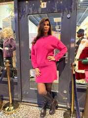 2 delig set “korte rok” Fuchsia