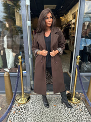 Lange Jas "Oktober" Donkerbruin/panter