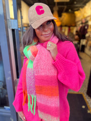 Pet “C” taupe/neon roze