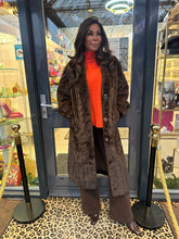 Lang fake fur jas "Kabel" Donkerbruin