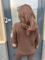 Gebreide trui Stippen "Knitted" donkerbruin
