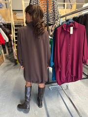 Blouse jurk "Novalee" donkerbruin