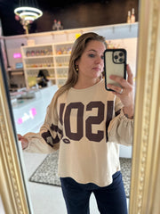 Sweater "BISOUS" Beige bruin