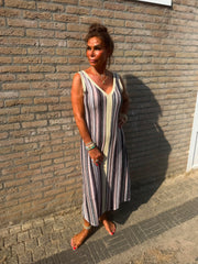 Lurex Jurk "Egyptian" bruin zwart