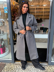 Trenchcoat "vissengraat" zwart