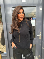 Top lange mouw "Cozy" Zwart