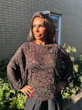 Kanten vleermuismouw top "Voila" Choco