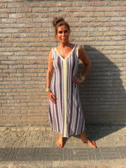 Lurex Jurk "Egyptian" bruin zwart