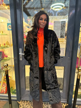 Lang fake fur jas "Kabel" Zwart