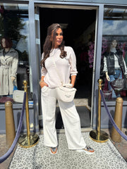 driekwartmouw top "Kira" créme