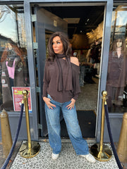 Top “Grace” met Sjaal Donkerbruin