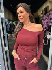By Swan "Off Shoulder" Bordeaux