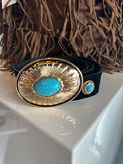 Riem Indiana turquoise zwart