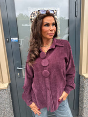 Blouse "big button" aubergine