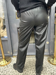 Leatherlook sky broek "Black"